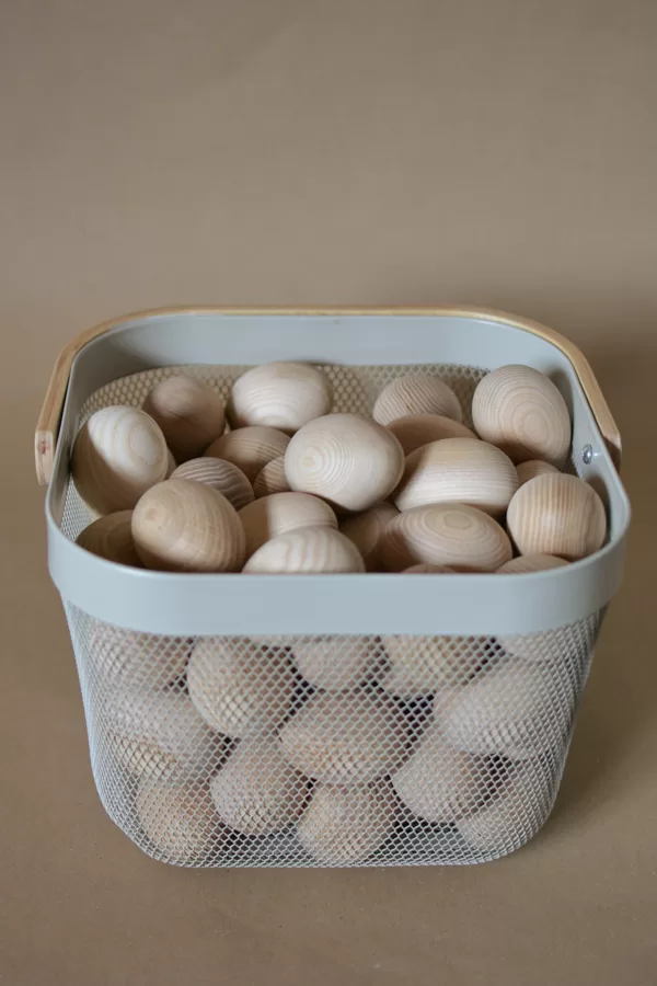 Turned wood eggs
